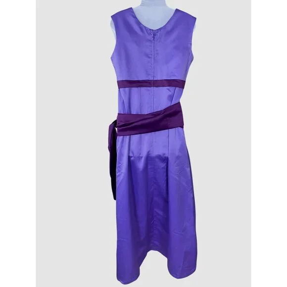 Handmade Purple Satin Hercules Megara Costume Cosplay Sleeveless Dress S/M - Picture 3 of 4